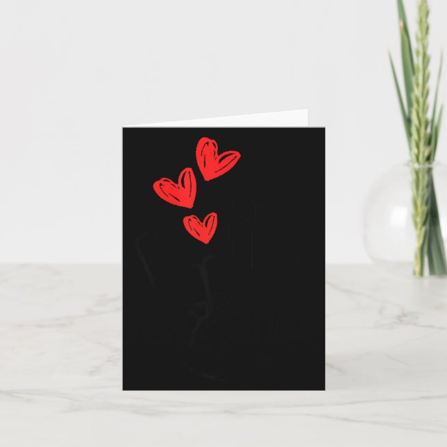 I-love You Hand Sign Heart Women Girls Valentines  Card (Front)