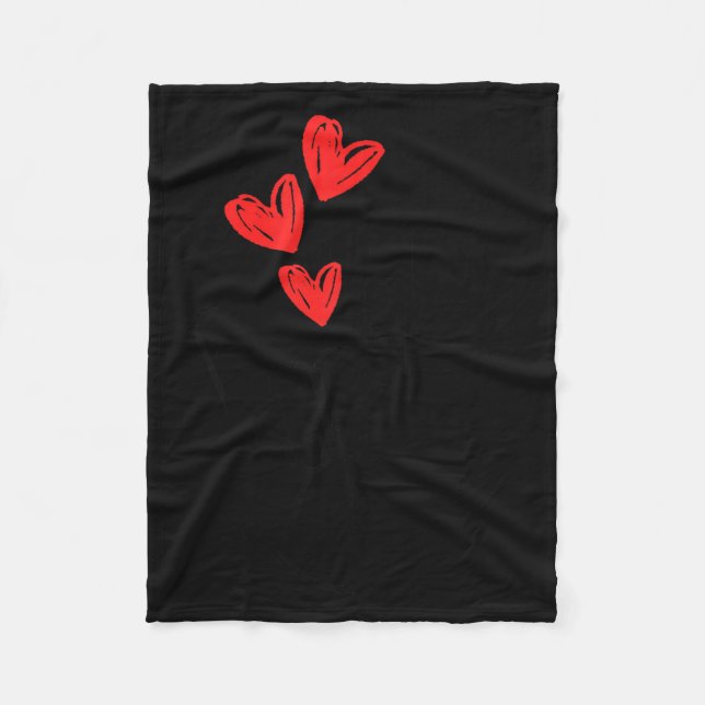 I-love You Hand Sign Heart Women Girls Valentines  Fleece Blanket (Front)