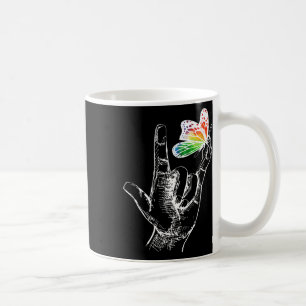 I Love You Hand Sign Language Butterfly Autism Awa Coffee Mug