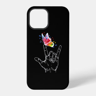 I Love You Hand Sign Language Butterfly Autism iPhone 12 Pro Case
