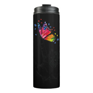 I Love You Hand Sign Language Butterfly Puzzle Pie Thermal Tumbler