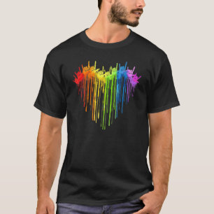I Love You Hand Sign Rainbow Heart Asl Gay Pride L T-Shirt