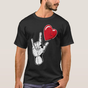 I Love You Hand Sign Valentines Day Shirt Language