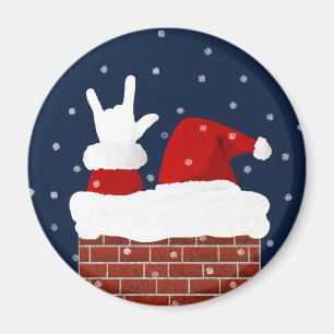 I Love You Handshape ASL Santa Christmas Magnet