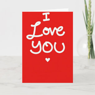 I Love You Handwritten Romantic Card