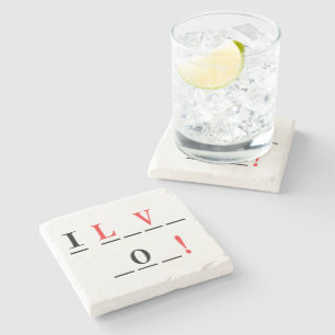 I Love You-Hangman Style by Shirley Taylor Stone Coaster