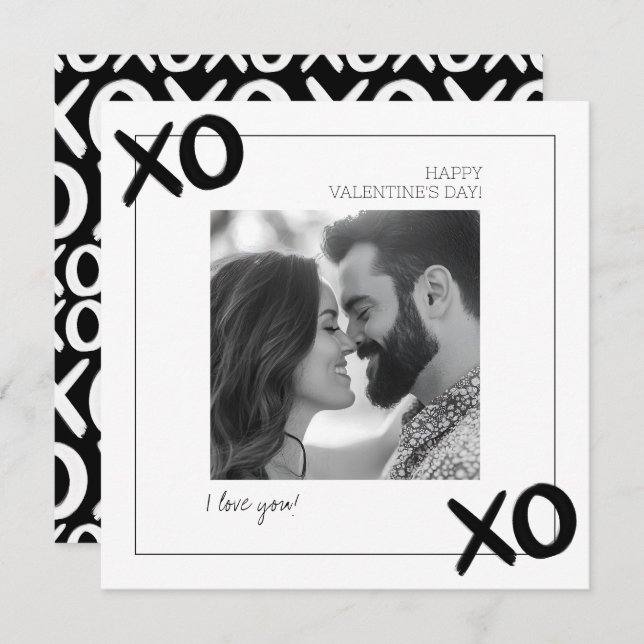 I Love You Happy Valentine's Day Husband XOXO Holiday Card (Front/Back)