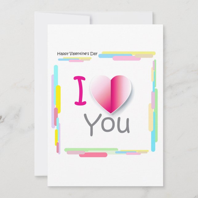 "I Love You!" - Happy Valentine's Day Lovely Holiday Card (Front)