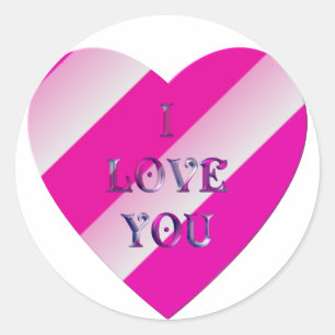 "I Love You" heart Classic Round Sticker