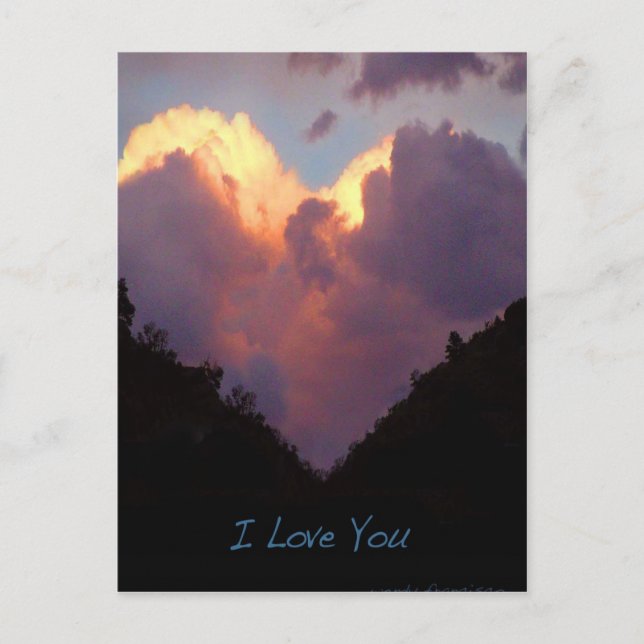 I Love You, Heart Cloud Postcard (Front)