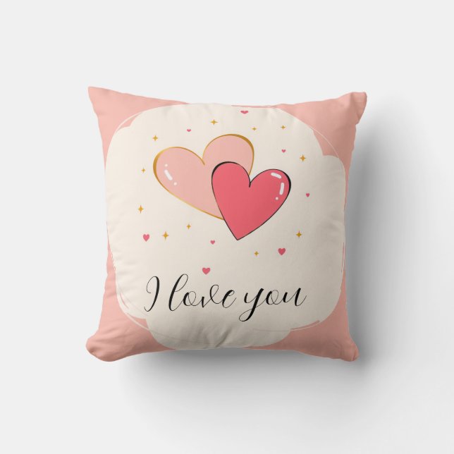 “I Love You” Heart design Cushion (Front)