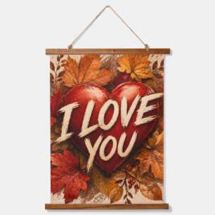 I Love You Heart Design Hanging Tapestry