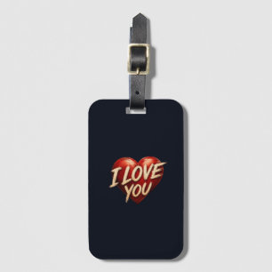 I Love You Heart Design Luggage Tag