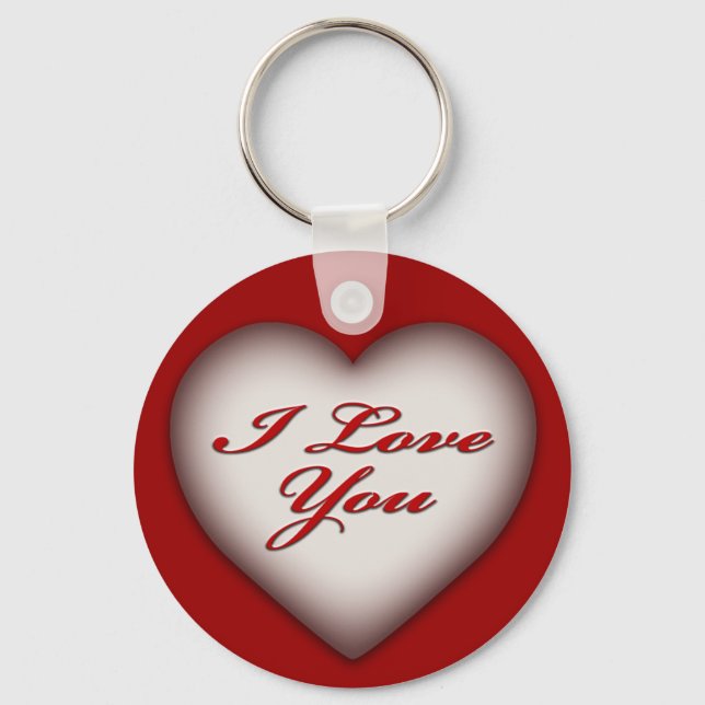 I Love You Heart Key Ring (Front)