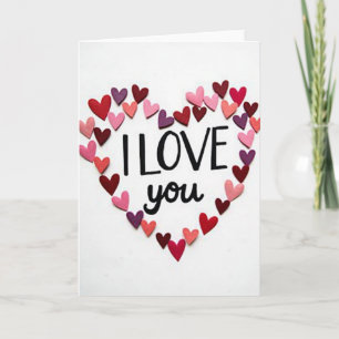 I Love You Heart Pattern Card