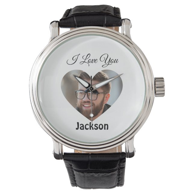 I Love You Heart Personalise Watch (Front)