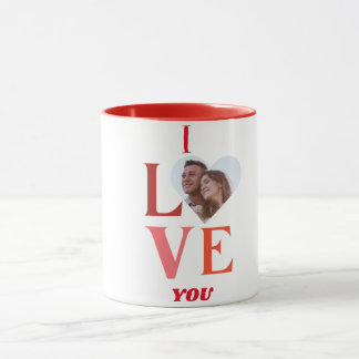 I Love You Heart Photo Mug