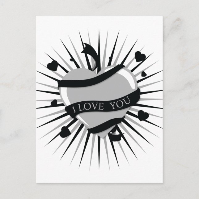 I Love You Heart Postcard (Front)