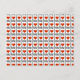 I love you - heart postcard