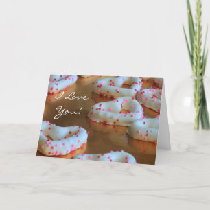 I Love You heart pretzels greeting card