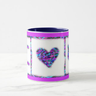 I Love You Heart Purple Pink Blue Mug