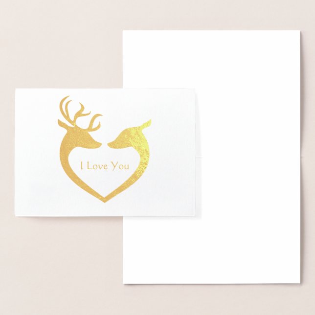 I Love You Heart Reindeer Foil Foil Card (Display)