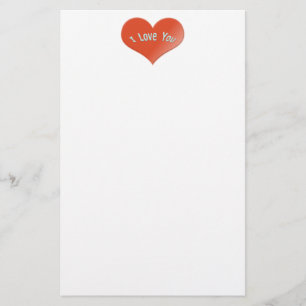 i love you heart stationery