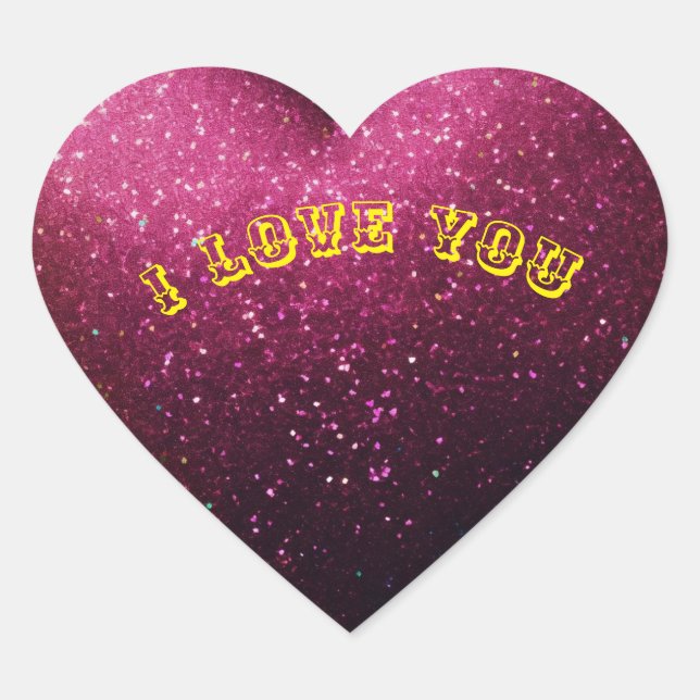 I love you  heart sticker (Front)