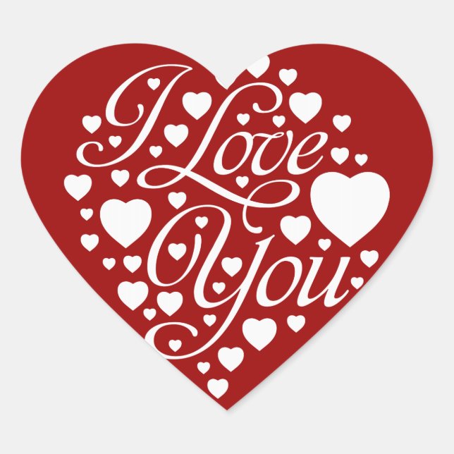 I Love You Heart Sticker (Front)