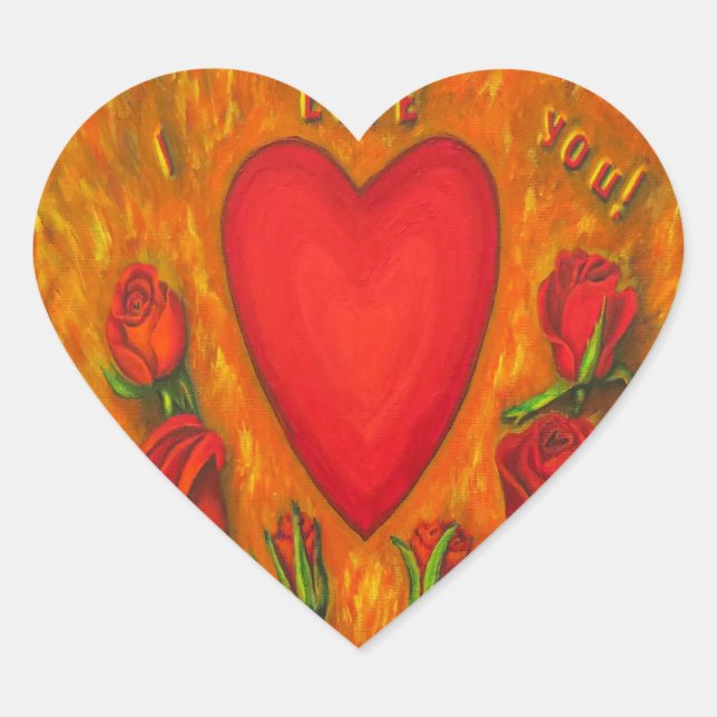 I love you heart sticker (Front)