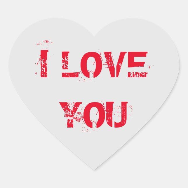 I LOVE YOU HEART STICKER (Front)
