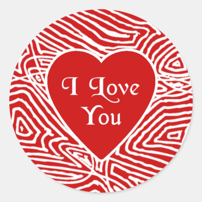 I Love You Heart Stickers (Front)