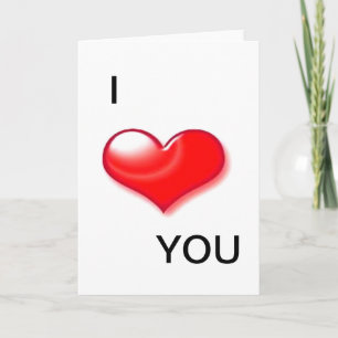 I Love You Heart Valentine Day Greeting Cards
