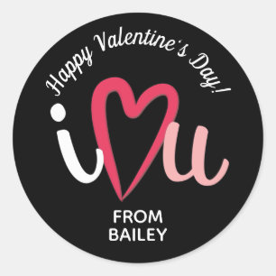 I Love You Heart Valentine's Day Classic Round Sticker