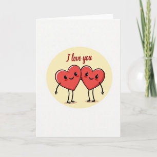 I Love You Hearts Couple Card