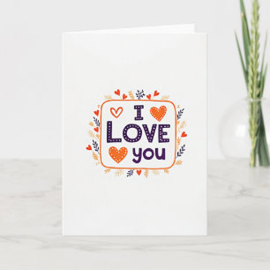 I Love You Hearts Graphic Card