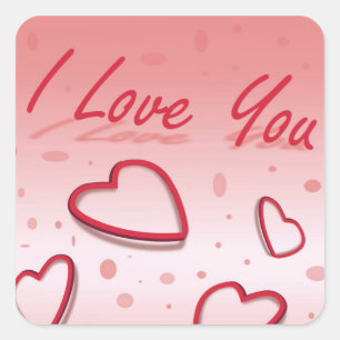 I Love You Hearts Love Square Sticker