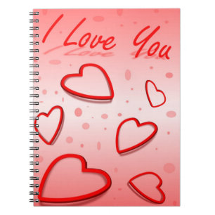 "I LOVE YOU" HEARTS NOTEBOOK