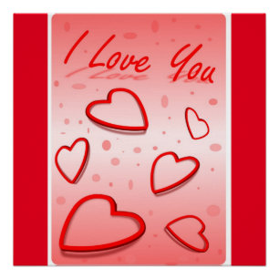 "I LOVE YOU" HEARTS POSTER