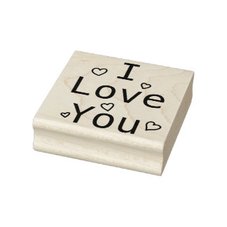 I Love You Hearts Rubber Stamp