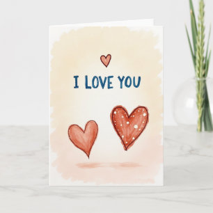 I Love You Hearts Simple Card
