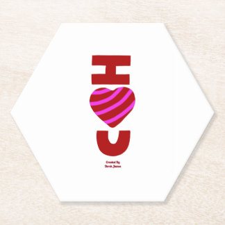 I Love You Hexagon Paper Coaster