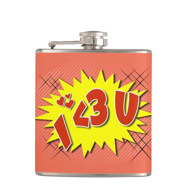 I love you hip flask (Front)