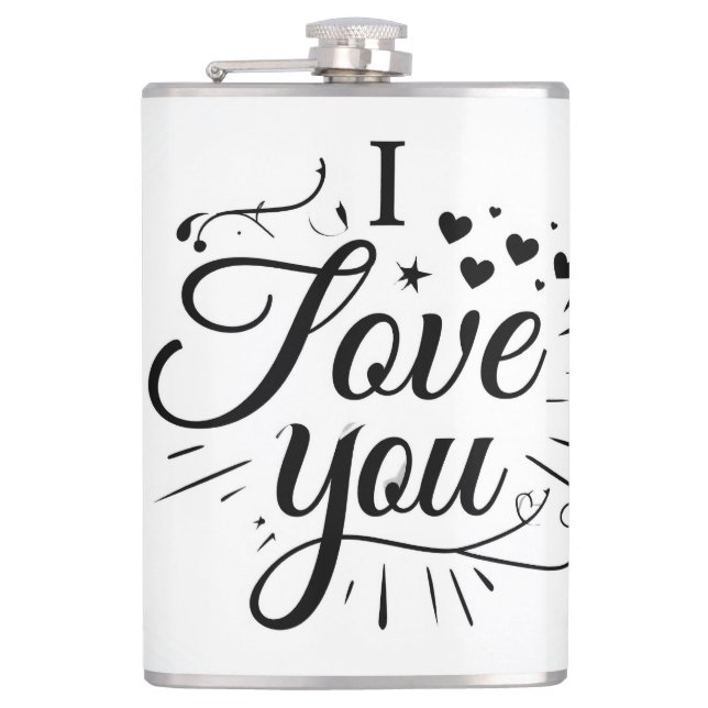 i love you hip flask (Front)