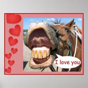 "I Love You" Horse Print Customisable
