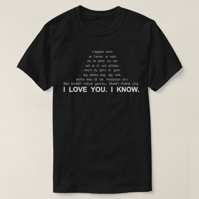 i love you i know multiple languages T-Shirt (Design Front)