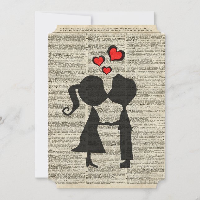 I love you illustration over an dictionary page (Front)