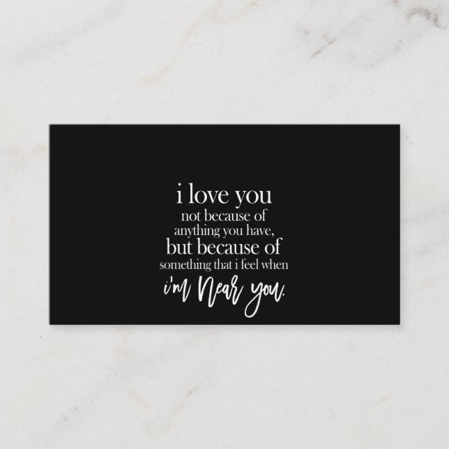 i love you im near you business card (Front)