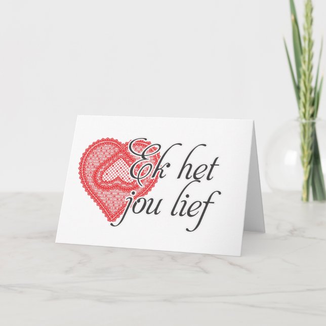 I love you in Afrikaans Card (Front)