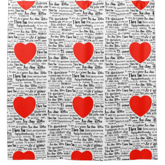 I love you in all the languages shower curtain